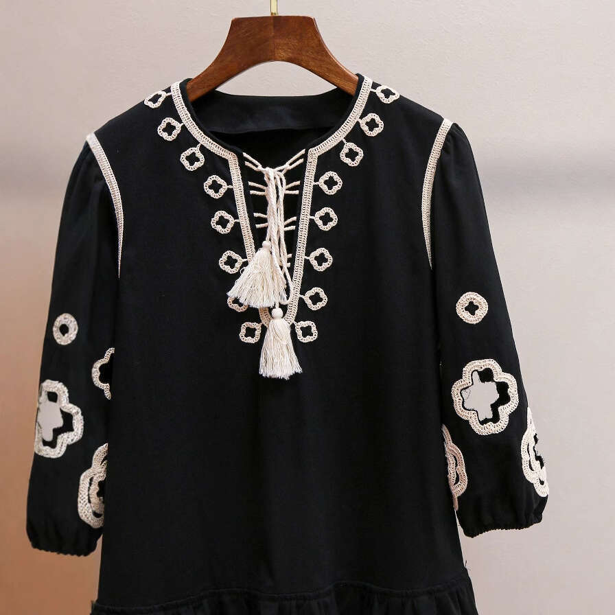 2026 Spring and Summer New French Retro Elegant Social Vacation Style Heavy Embroidery A-line Skirt