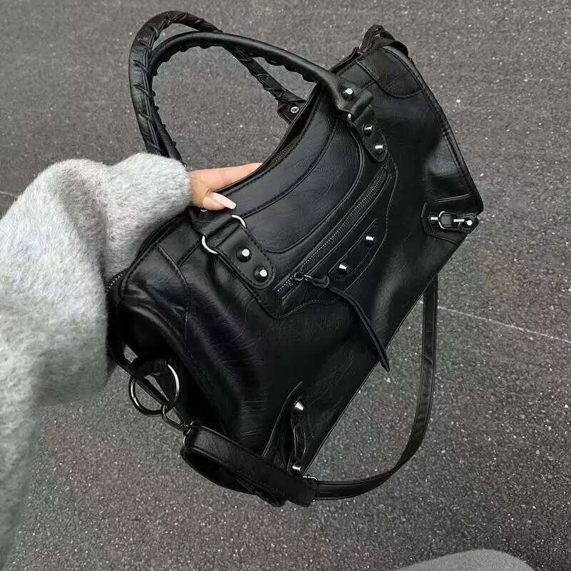 Punk Top Fashion Working Shopping Heavy Industry Retro Bags 2026 Trendy Tote Women's Handbags Shoulder Bag Large Capacity XJ260306