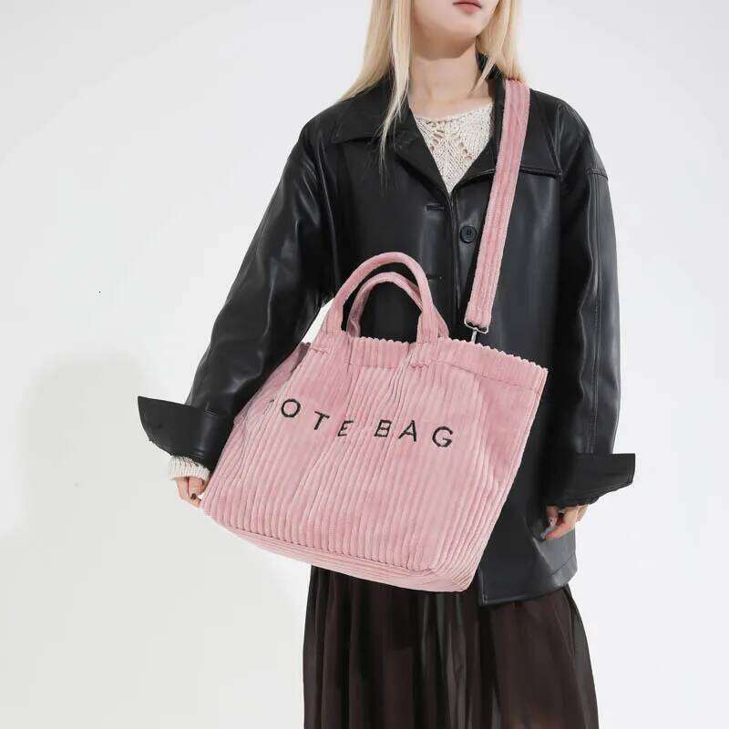 Spacious Corduroy for Women New Large Capacity Handbag Lady Commuter Shoulder Bag High Quality Texture Chic Laptop Tote XJ260306