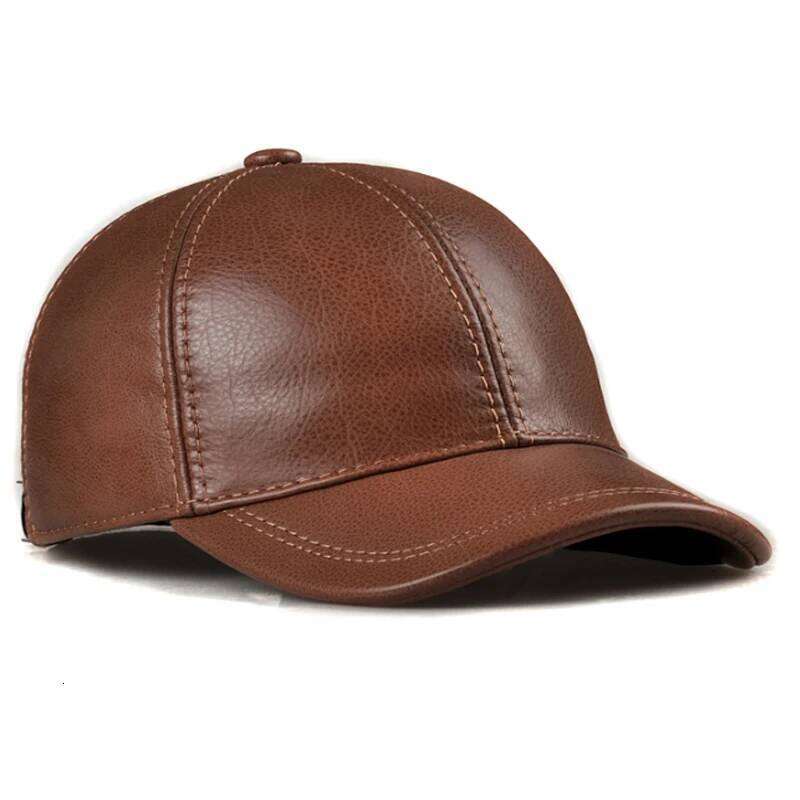Sales Winter men brown/black Color Real Leather Baseball Caps Men Ladies Youth Duck Tongue Wamr Hats Hip Pop Bonnet Femme Y260304