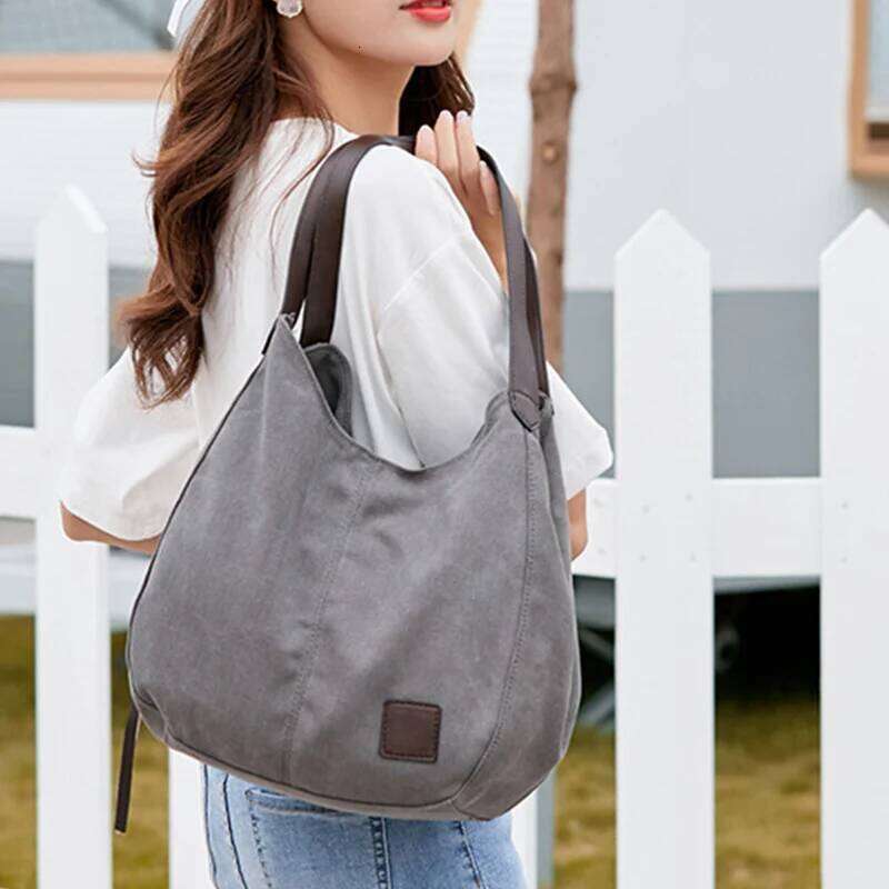 Large Capacity Canvas Shoulder Casual Top-Handle Daily Use Handbag Lady Shopping Totes Travel Bag Purse bolso XJ260306