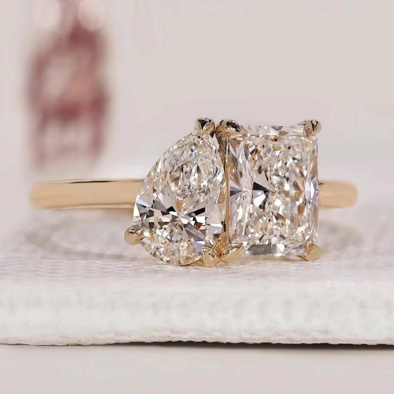 14k 18k Solid Gold Lab Grown Diamond Engagement Ring for Men Women Igi IGI Certified 2ct 3ct Vvs Lab Diamond Jewelry Custom