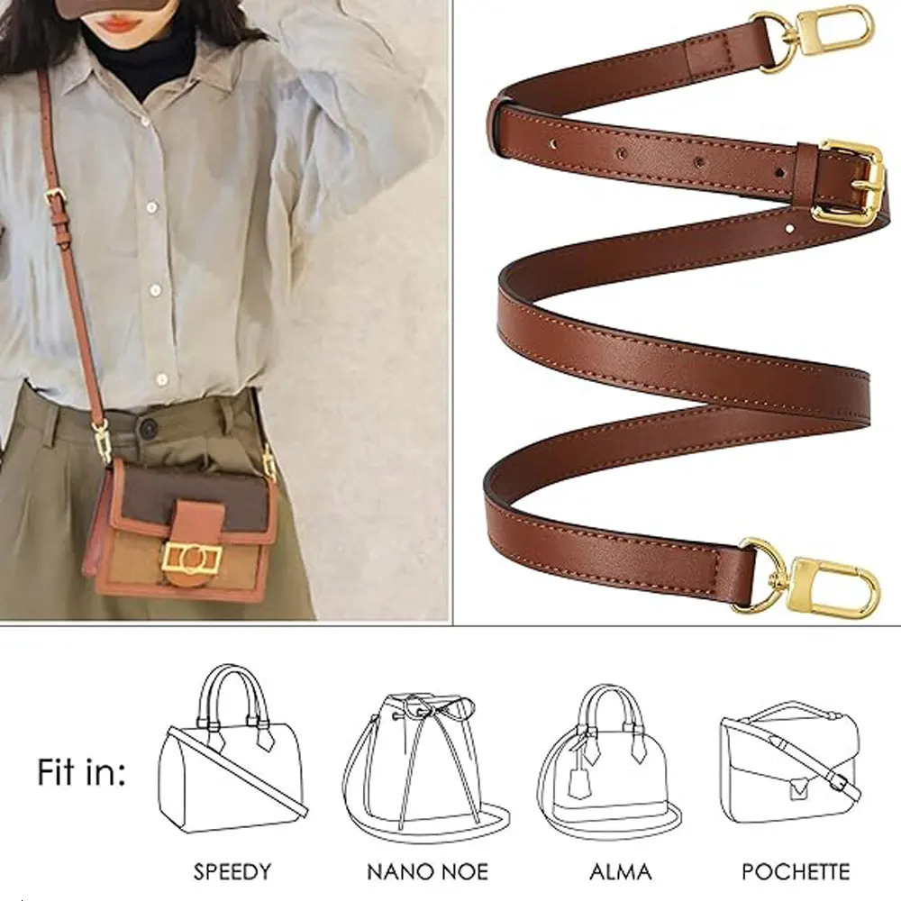 1Pcs Adjustable Replacement Strap Cross Body Bag PU Leather Shoulder Strap For Small Bags Pochette Black Strap Width 18cm260228