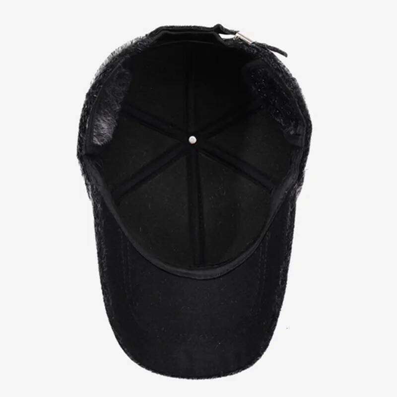 New Winter Fleece-lined Plush Thickened Warm Baseball Caps For Men Imitation Mink Fur Coldproof Earmuff Hats Male Snapback Cap Y260304