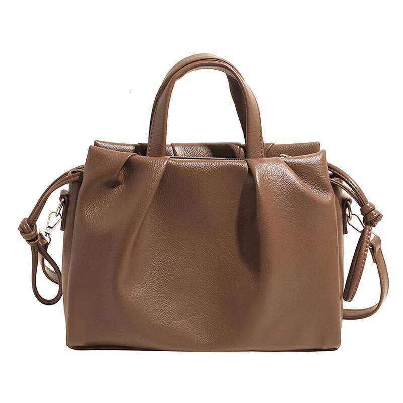 2025 Pleated Hand-held for Women Soft PU Leather Fashionable Single Shoulder New Fashion Commuting Crossbody Bag XJ260306