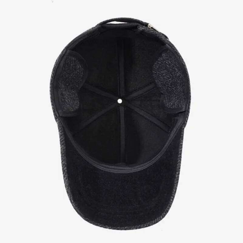 Snapback New Winter Fleece-lined Thickened Warm Baseball Caps For Men Windproof Coldproof Earmuffs Hats Cycling Riding Cap Y260304
