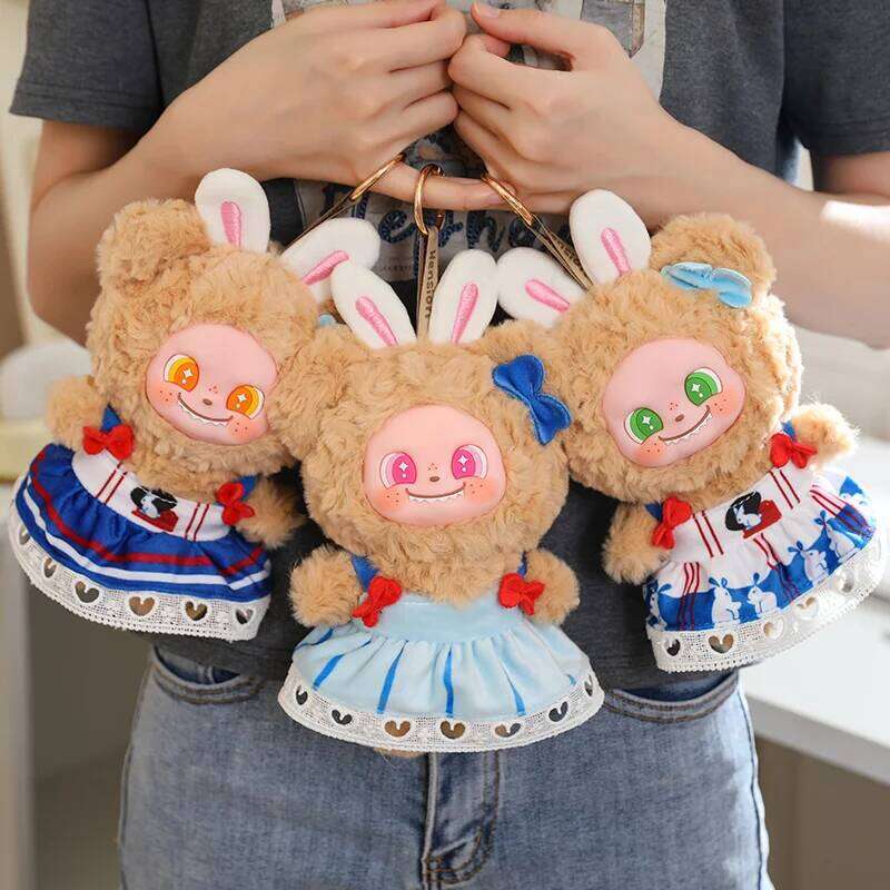22cm Cute Milk Candy Vinyl Face Plush Toys Soft Creative Surprise Gifts Dolls Popular Bear Wearing a skirtToy Kids Hang Bag R260908 - view 4