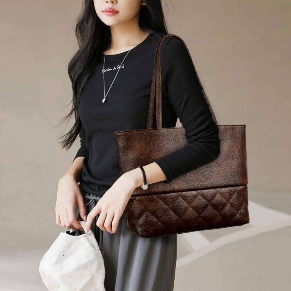 Genuine Brand Soft PU Leather Large Capacity Handbags Women Shoulder Bags Luxury Designer Tote Commute Hand Top-handle Bag 2026 XJ260306