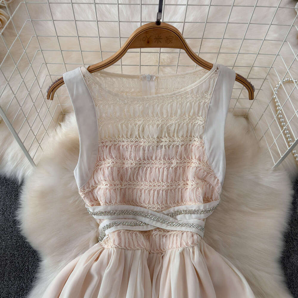 Women's strapless 2026 summer new heavy rhinestone A12 decorative dress petite princess fluffy women's skirt