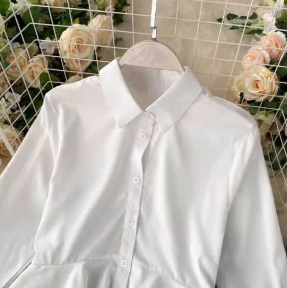 2026 uniquely designed A12 crossover women's shirt with irregular pleated hem and tailcoat style, fashionable multifunctional long sleeved top