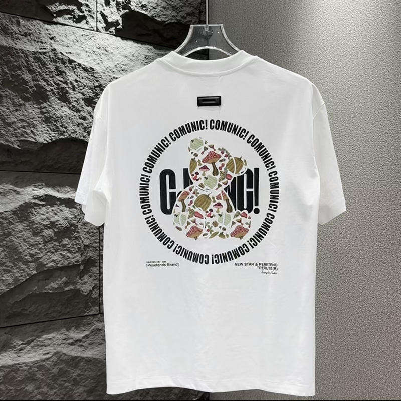 Summer Hot-Selling White Bear Paisley Heavyweight Top High-End Casual Versatile T-Shirt Short Sleeve Men Luanyun