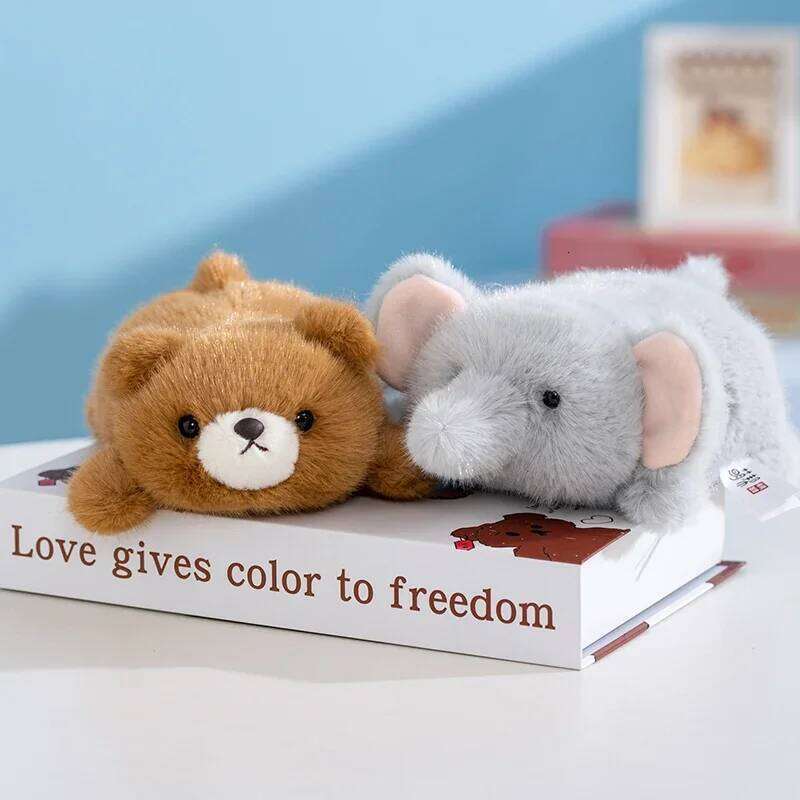 Cute Desktop Little Animal Plush Toys Fluffy Lying Prone Cartoon Rabbit Panda Penguin Sloth Piggy Capybara Doll Funny Gift R260908 - view 5