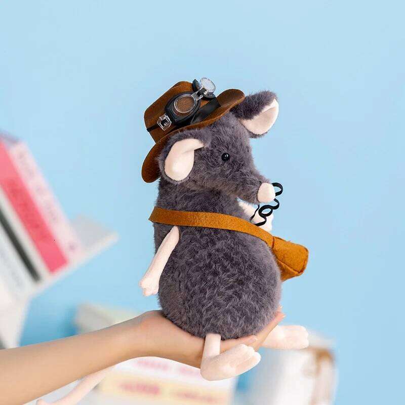 25cm Cute Cartoon Sad Plush Toy-Hat&Glasses Wearing Western Cowboy Mouse Birthday Gift for Kids Teens Animal Lovers Decor R260908 - view 7