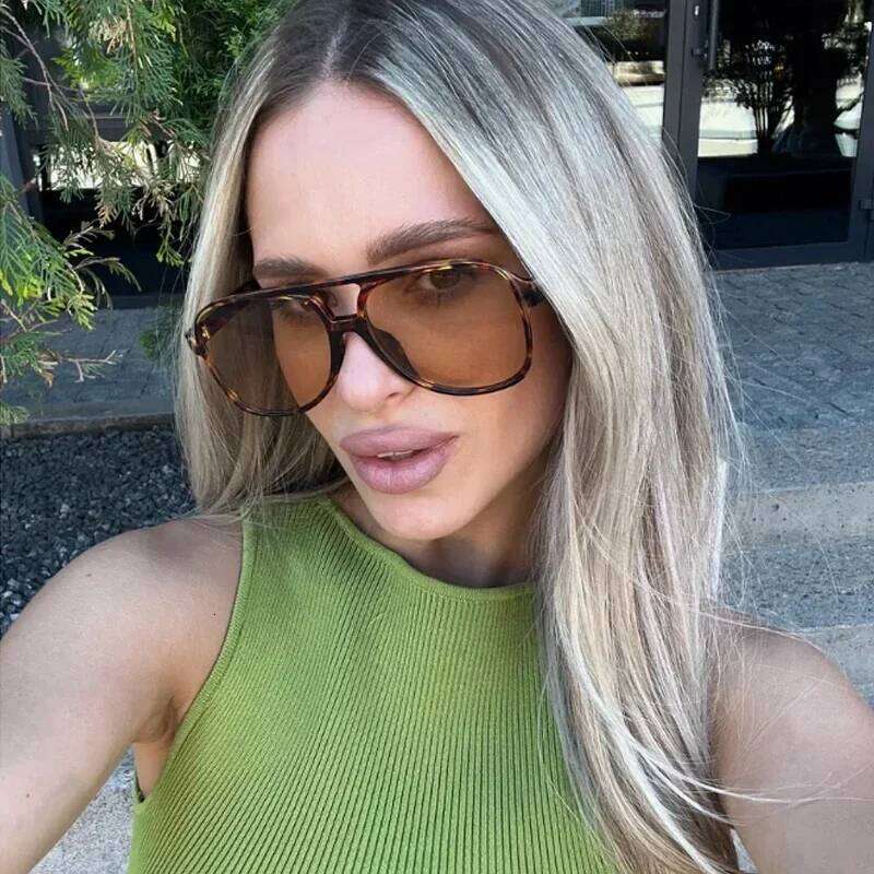 Fashion Large Frame Pilot Women Sunglasses Colorful Lens Gradient Sun Glasses Outdoor Casual Man Eyewear UV400 Z260306