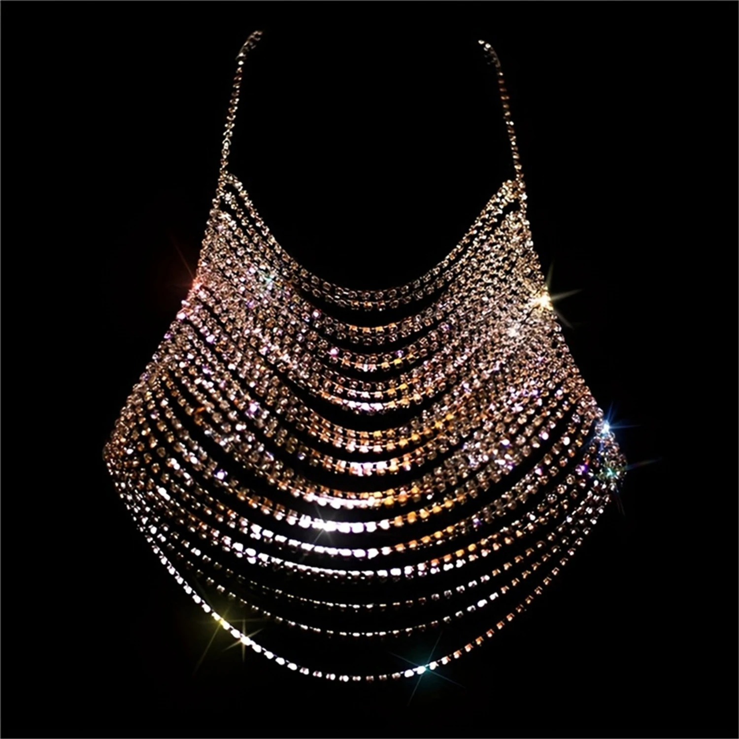 Personalized Sparkling Tassel Crystal Bra Chain Jewelry Womens Nightclub Bikini Chest Chain Fun Underwear Wearing Accessories 260306