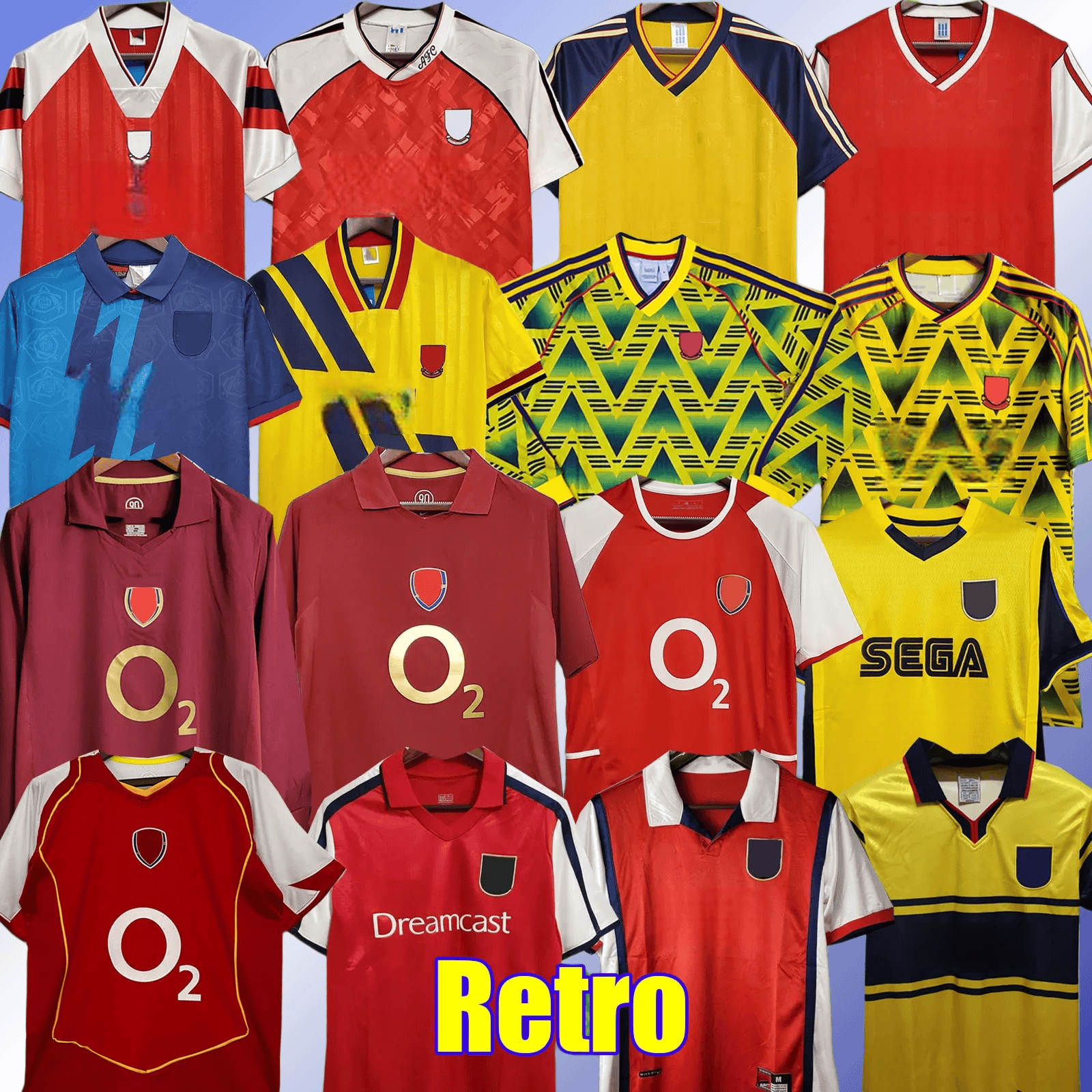 retro soccer jersey HENRY BERGKAMP PIRES REYES PERSIE ADAMS WRIGHT VIEIRA maillot retro ar se nall football shirts long sleeve soccer jersey men kits