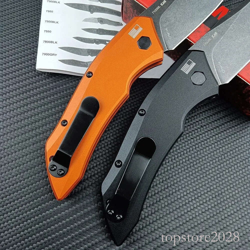 2024 KS 7100 7350 7550 pocket knife Launch 1 Assisted Tactical Folding Knife Stonewashed Blade Aluminum Handle Quality Outdoor Hunting Camping Surviva