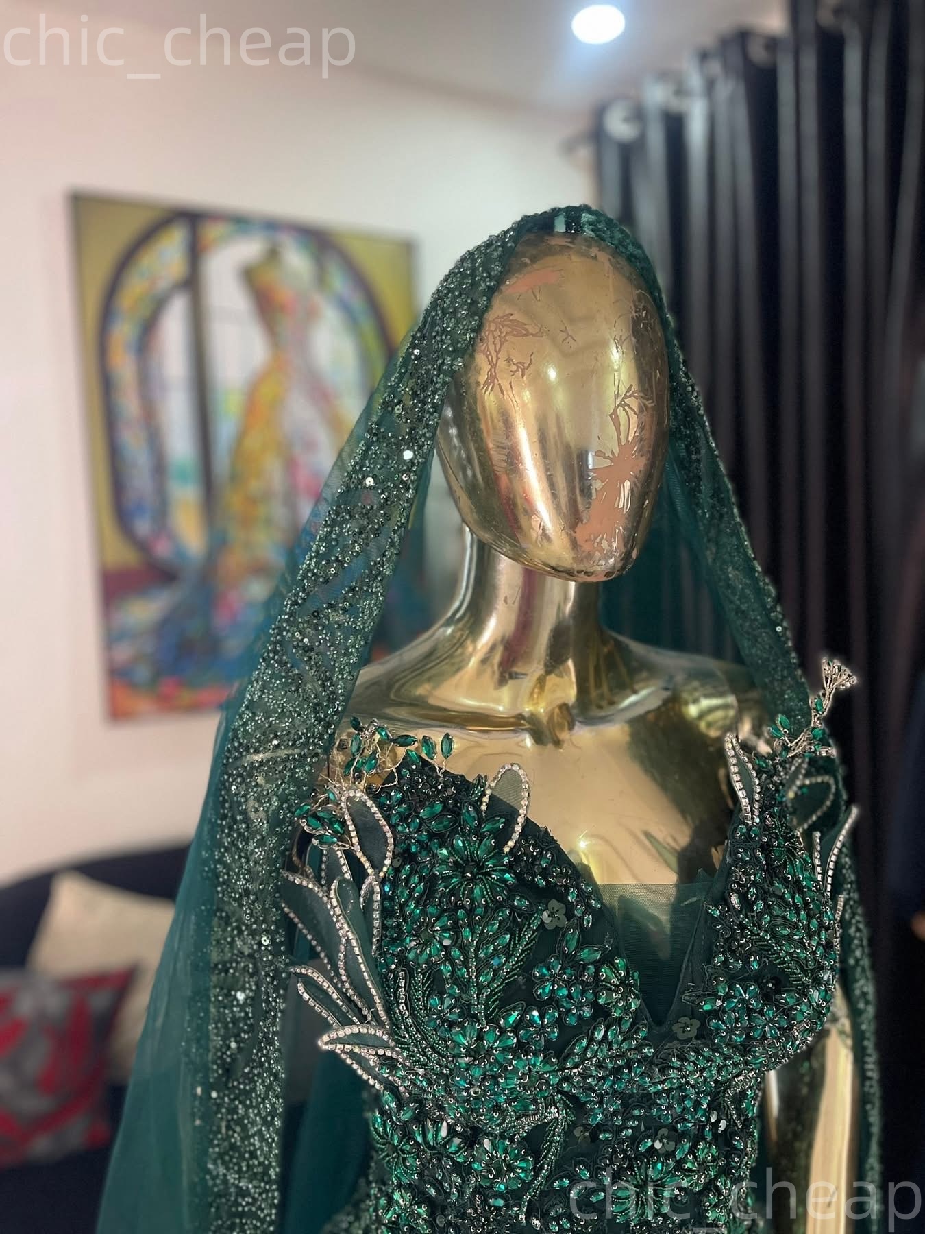 2K26 Dark Green Prom Dress 2026 Mermaid Prom Dress Florals Crystals Tiers Evening Dresses For Black Women Birthday Party Formal Receiption Gowns Dress