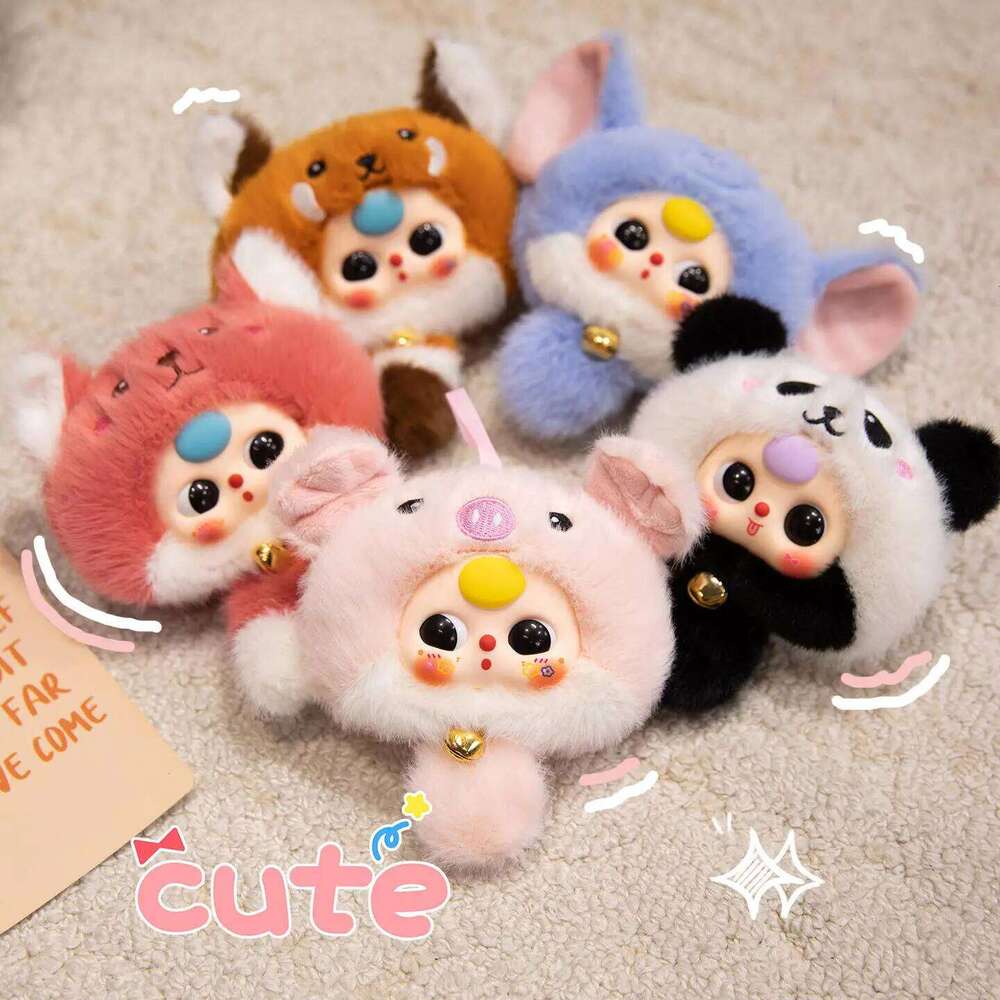 Random Kawaii Soft Lovely Doll Vinyl Face Plush Toys Rabbit Panda Kids Hang Bag Birthday Christmas Gift R260908 - view 3