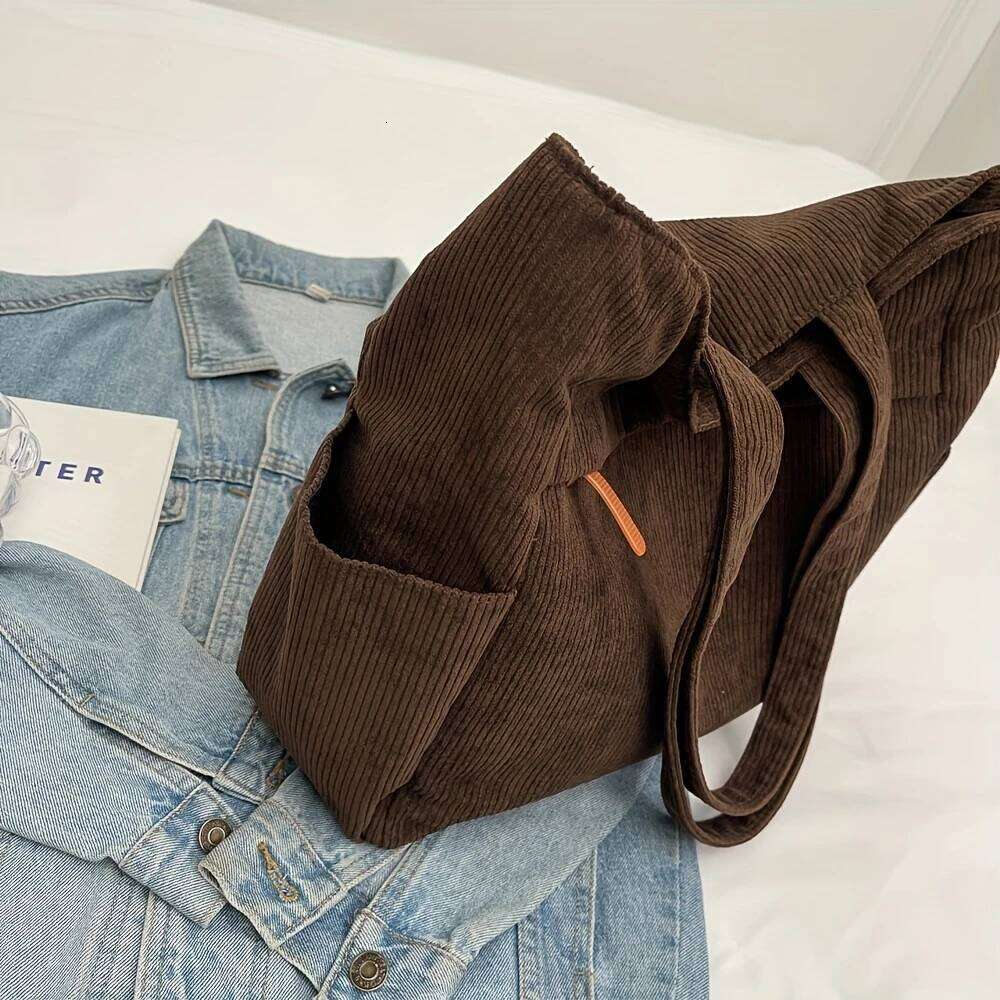 Fleece Canvas Autumn and Winter New Versatile Large Capacity Student Single Shoulder Commuting Tote Bag XJ260306