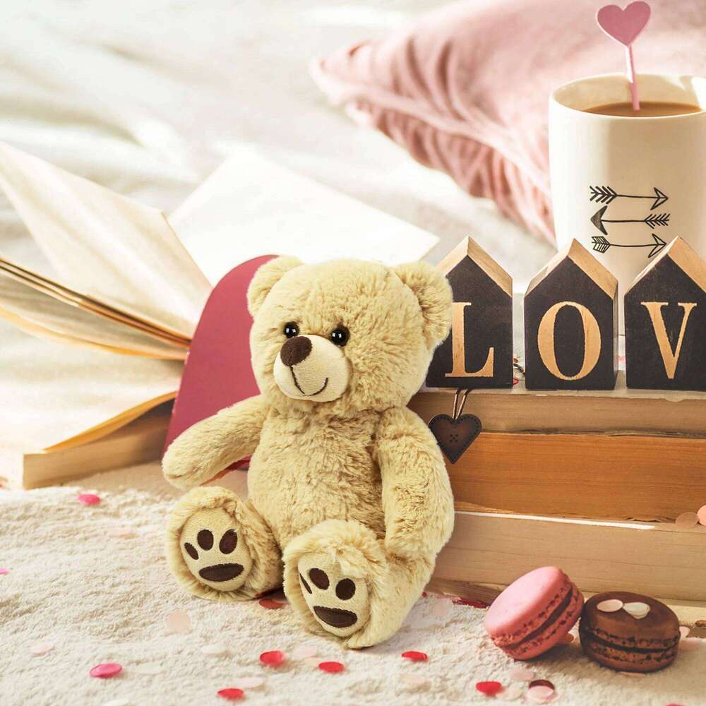 8'' Stuffed Animals Brown Teddy Bear Toy, Soft Plush Gifts for Kids Toddlers on Baby Shower Christmas Gift R260908 - view 5