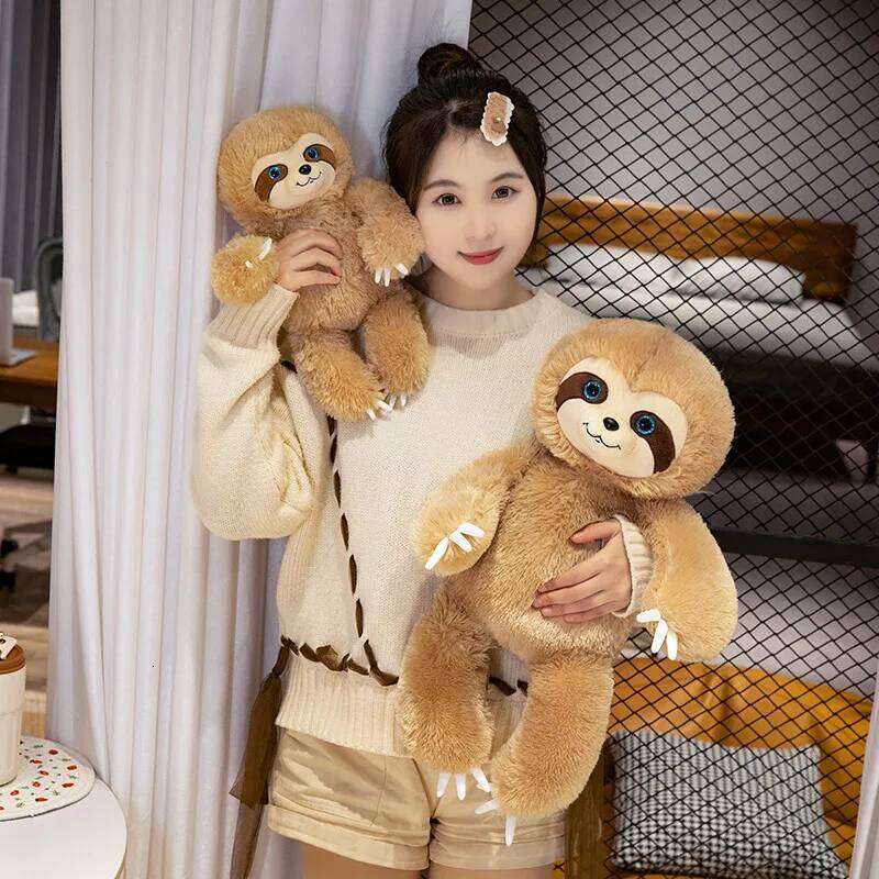 1pc 35cm/13.77in New cute sloth cartoon forest plush toy for kids gift animal doll R260908 - view 6
