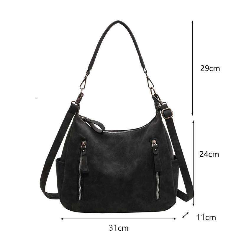 Autumn Practical Large Capacity Women's Versatile Retro Frosted Crossbody Bag Texture Zipper Decoration Shoulder Commuter To XJ260306