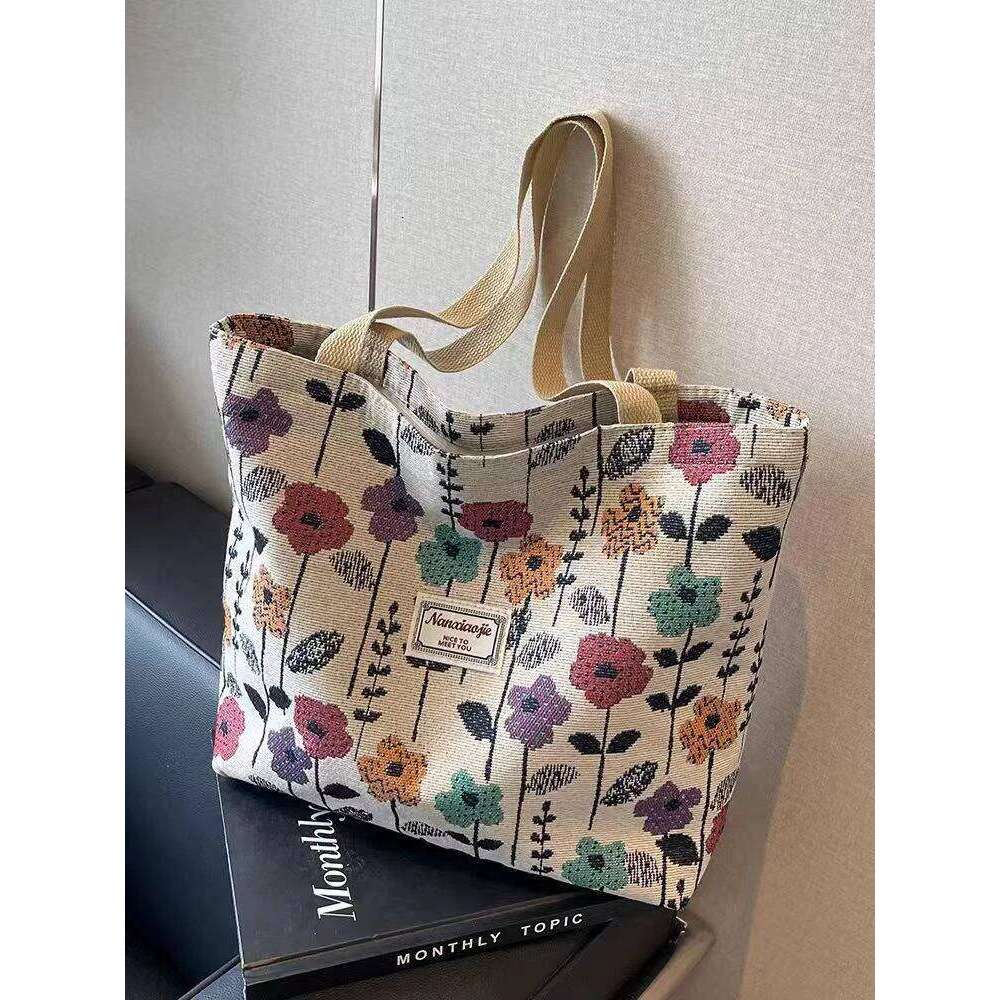Large Capacity Niche Single Shoulder Women, Ins Style Canvas Bag, Tote for Class, Commuting Bag XJ260306