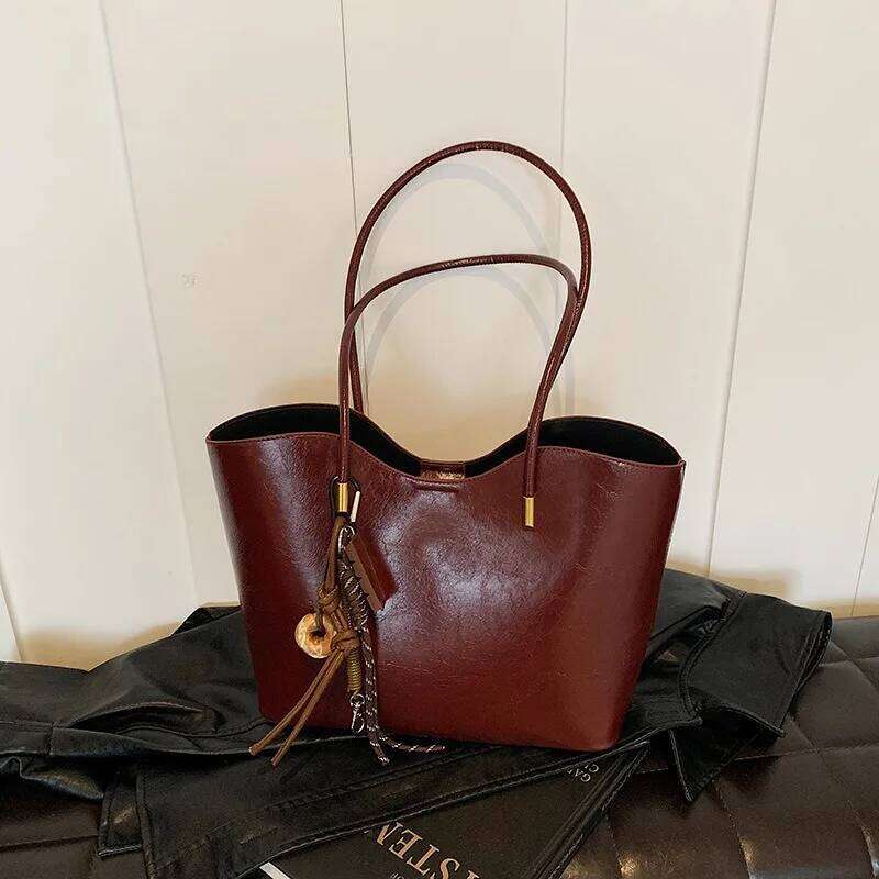 Autumn New Tote Large Capacity Single Shoulder Retro PU Leather Hobo bags Designer Fashion Handbags Elegant Women's bag XJ260306