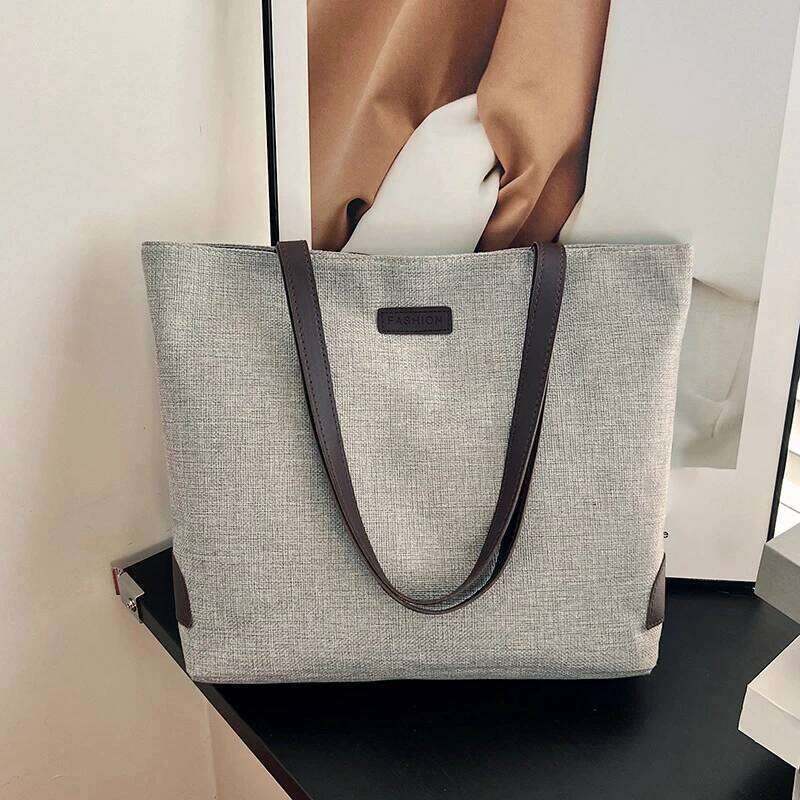 New Large Capacity Canvas Handbag for Commuting Office Women's Shopper Tote College Student Shoulder Bag Books Pack XJ260306
