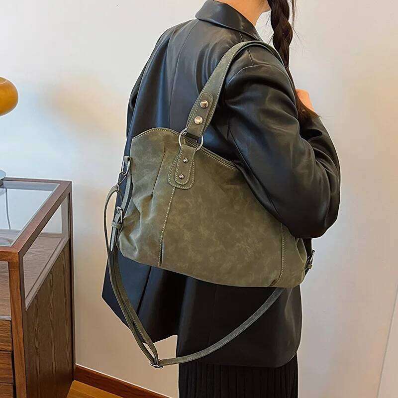 Autumn Winter Big Boston Luxury Designer Tote Genuine Grade Soft Matte Suede Leather Women Handbag Female Shoulder Crossbody Bag XJ260306