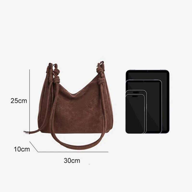 New 2026 Fall Winter Women's Tote Bag, Faux Suede Crossbody Shoulder Handbag, Spacious & Stylish Purse for Daily Work bolsa XJ260306