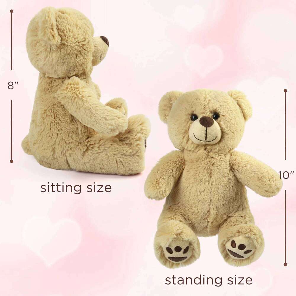 8'' Stuffed Animals Brown Teddy Bear Toy, Soft Plush Gifts for Kids Toddlers on Baby Shower Christmas Gift R260908 - view 3