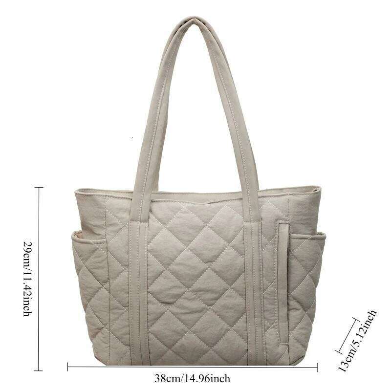 Winter Women Versatile Tote Lightweight Shoulder Large Capacity Fashion Simple Texture Commuting Bag XJ260306