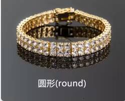 New Arrivals S925 Solid Silver Gold Plated Trendy Tennis Bracelet Two Rows 3mm Wedding VVS1 Moissanite Iced GRA Party Gifts