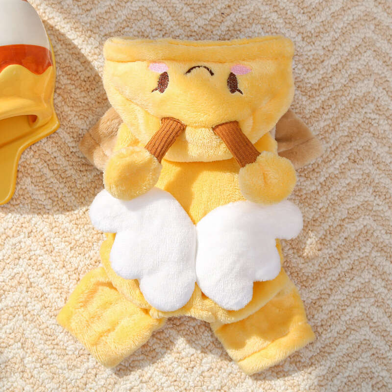 Famous brand Fleece Lined Flannel Four Legged Clothes for Pets Dogs Autumn Winter Warm Clothing Supplies Bee British Shorthair Short Cats pupakaIK