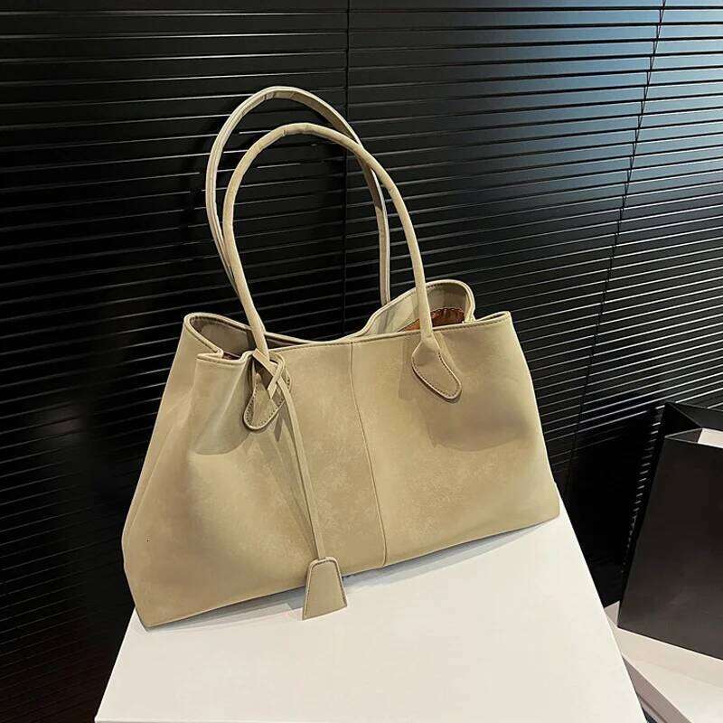 Faux Suede Solid Color High Quality Fashionable Versatile Handbag Women's Large Capacity Winter Daily Shoulder Bag XJ260306