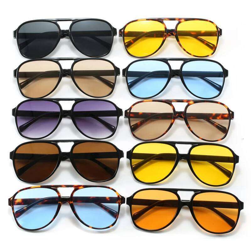 Fashion Large Frame Pilot Women Sunglasses Colorful Lens Gradient Sun Glasses Outdoor Casual Man Eyewear UV400 Z260306