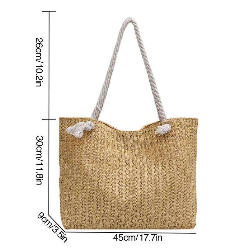 Popular Large Capacity Girls Handmade Weave Straw Bag Bohemian Style Shopper Tote Beach Handbags XJ260306