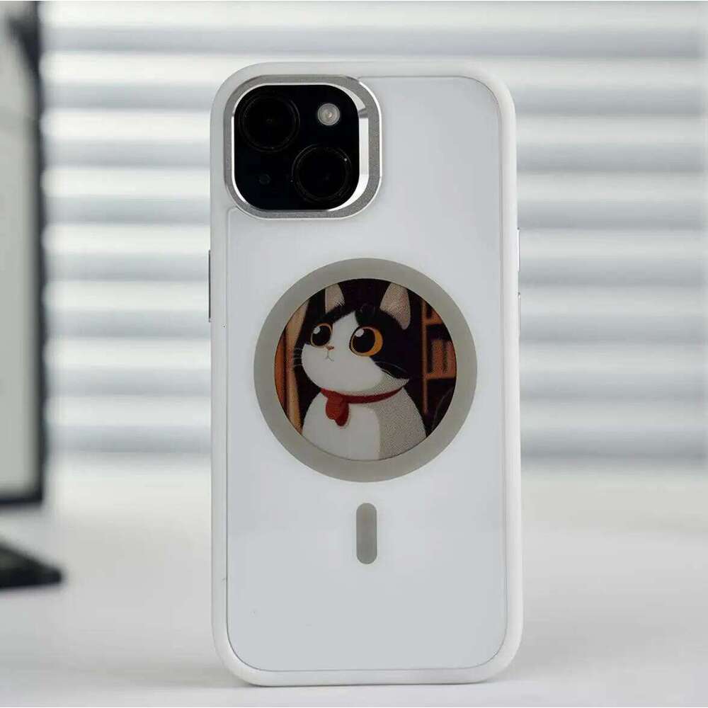 2.53 inches E-ink phone case photos HD Display Wireless transmission DIY screen for iphone 16/15/14/13 Round Support H260305