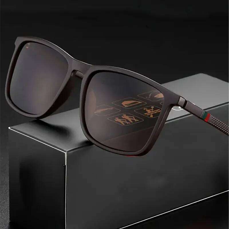 Luxury Men Polarized Sunglasses Fashion Vintage Square Ultra Light TR90 Frame Driving Fishing Sun Glasses For Man UV400 Eyewear Z260306