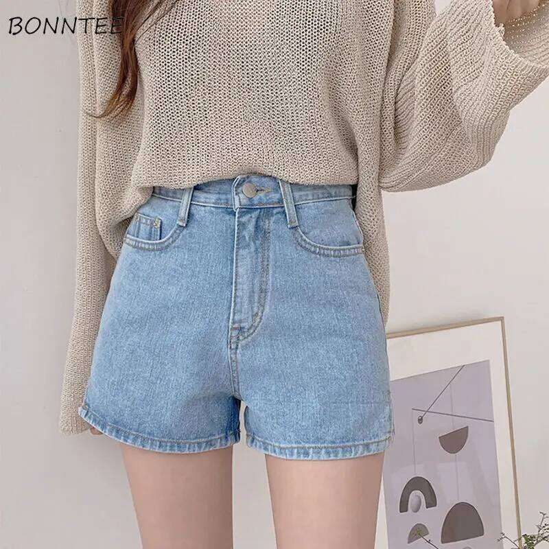 Shorts Women Summer Breathable XS-3XL Solid Simple All-match 3 Colors Girls Cute High Waist Fashion Ulzzang Streetwear Denim XJ260306