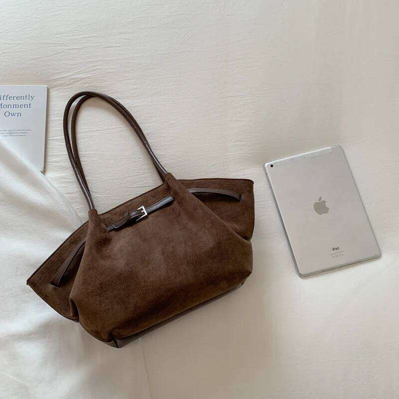 Stylish Retro Solid Color Womens Handbag Shoulder Casual Loop Design Large Capacity Women Tote Bag for Commuting Outings XJ260306