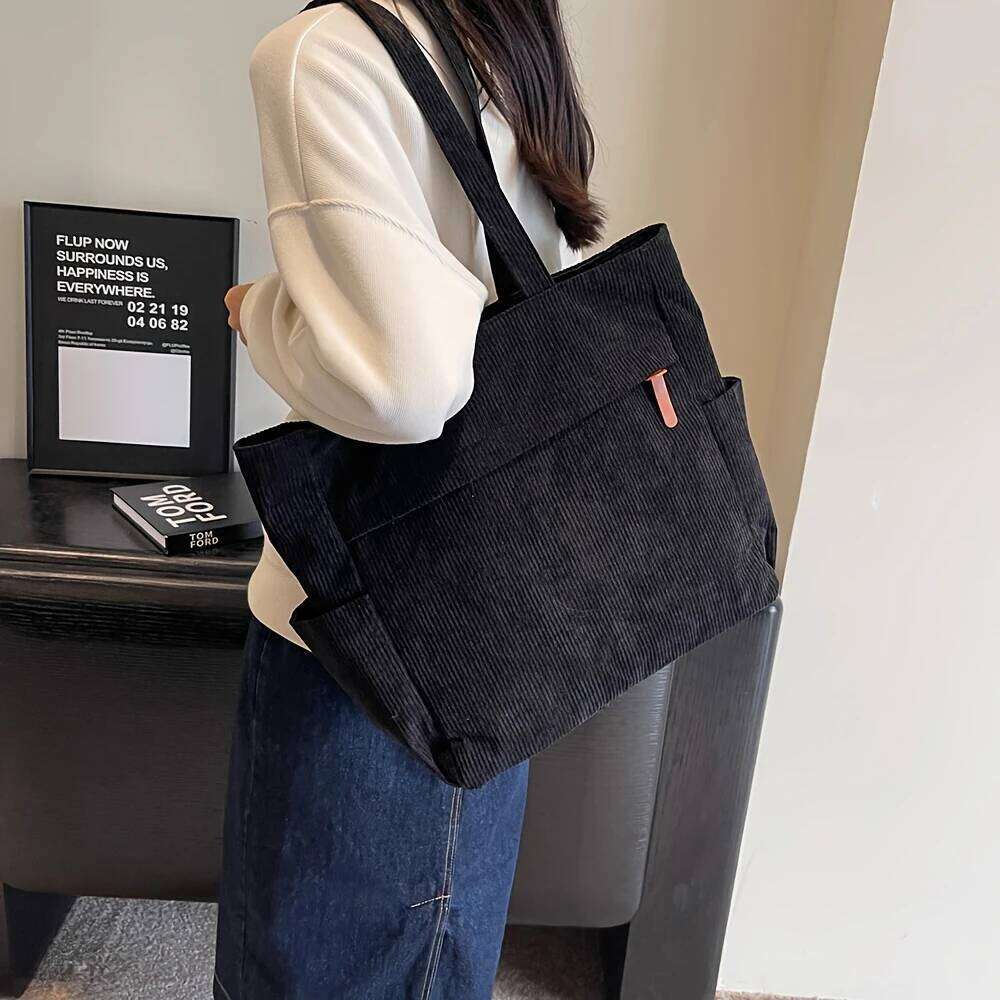 Fleece Canvas Autumn and Winter New Versatile Large Capacity Student Single Shoulder Commuting Tote Bag XJ260306