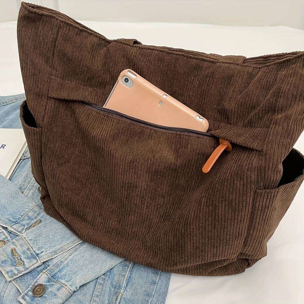 Fleece Canvas Autumn and Winter New Versatile Large Capacity Student Single Shoulder Commuting Tote Bag XJ260306
