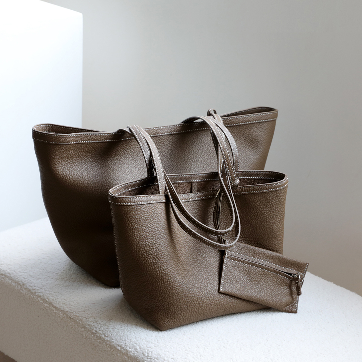 OC469M75 Women's Bags New NF Fashion Genuine Leather Customization Coated Canvas Letter Plaid Casual Tote Business Shopping Bags