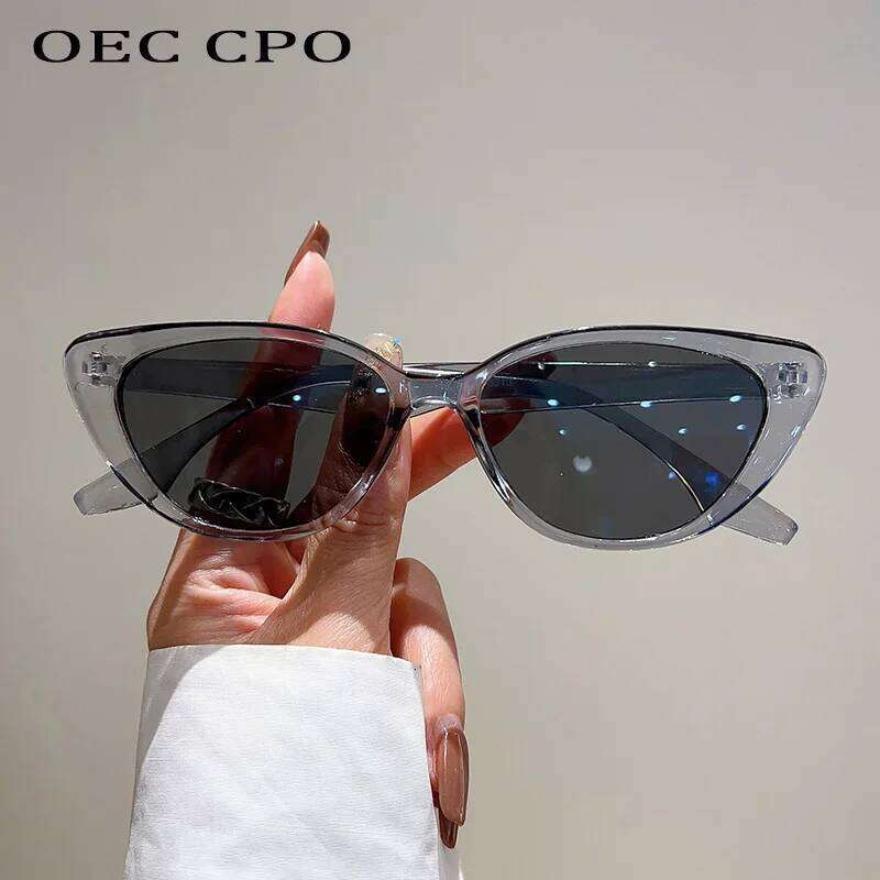 OEC CPO Small Frame Cat Eye Sunglasses Women 2024 Fashion Leopard Color Shades UV400 Sun Glasses Female Trending Eyewear Men Z260306