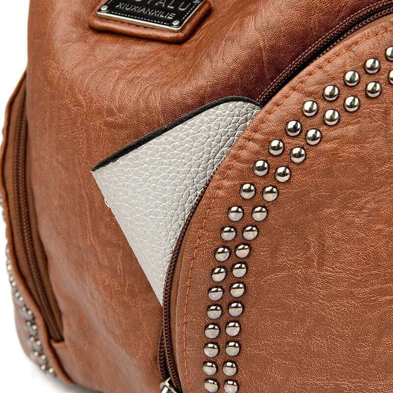 Multifunction Big Hand Bags for Women Winter Large Tote Fashion Rivet Shoulder Bag Female Luxury Soft Ladies Leather Handbag XJ260306