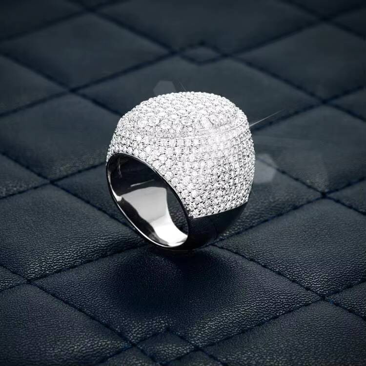 Custom Iced Out Hip Hop Moissanite Ring for Men VVS Diamond Cut 925 Sterling Silver Engagement Wedding Jewelry GRA Certified