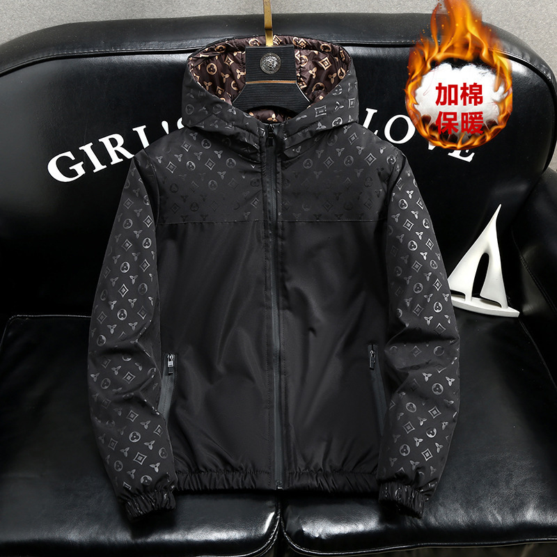 Luxury Brand Designer Clothes 2025 European Collection Men's Jacket, Spring And Autumn New Model, Hooded, Thickened, Padded, Casual, Trendy Youth